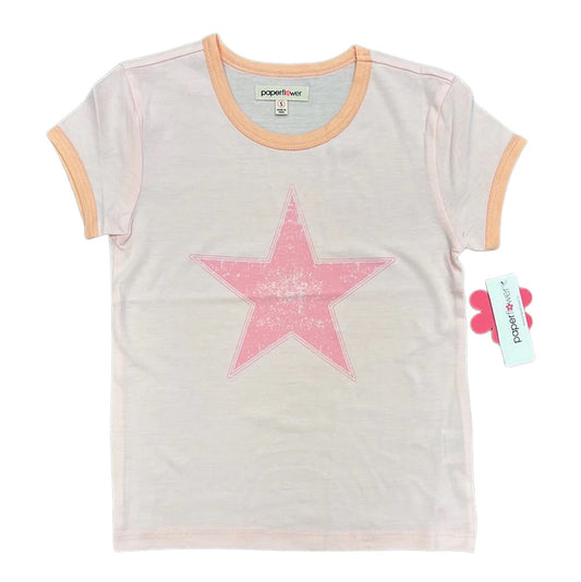Distressed Star Ringer Graphic Tee