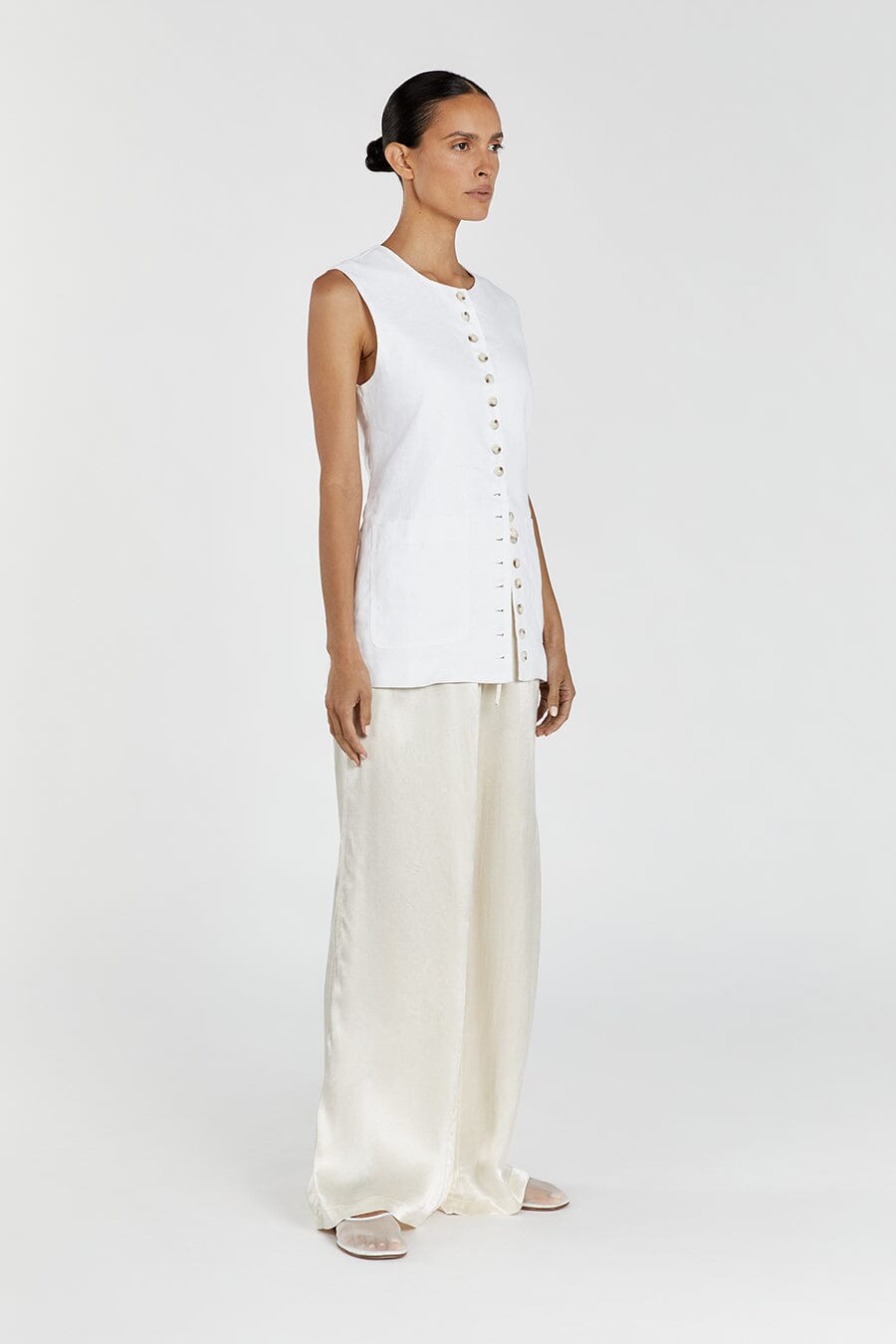 MYA CREAM SATIN PANT