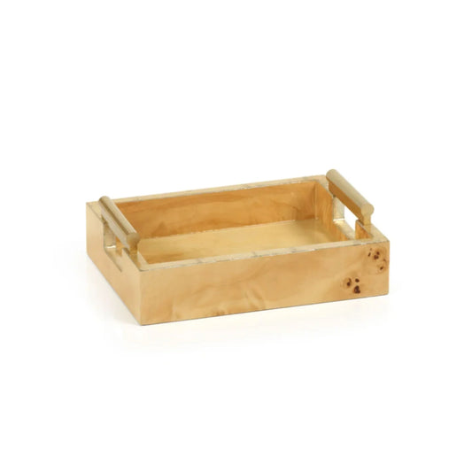 Burlwood and Gold Tray