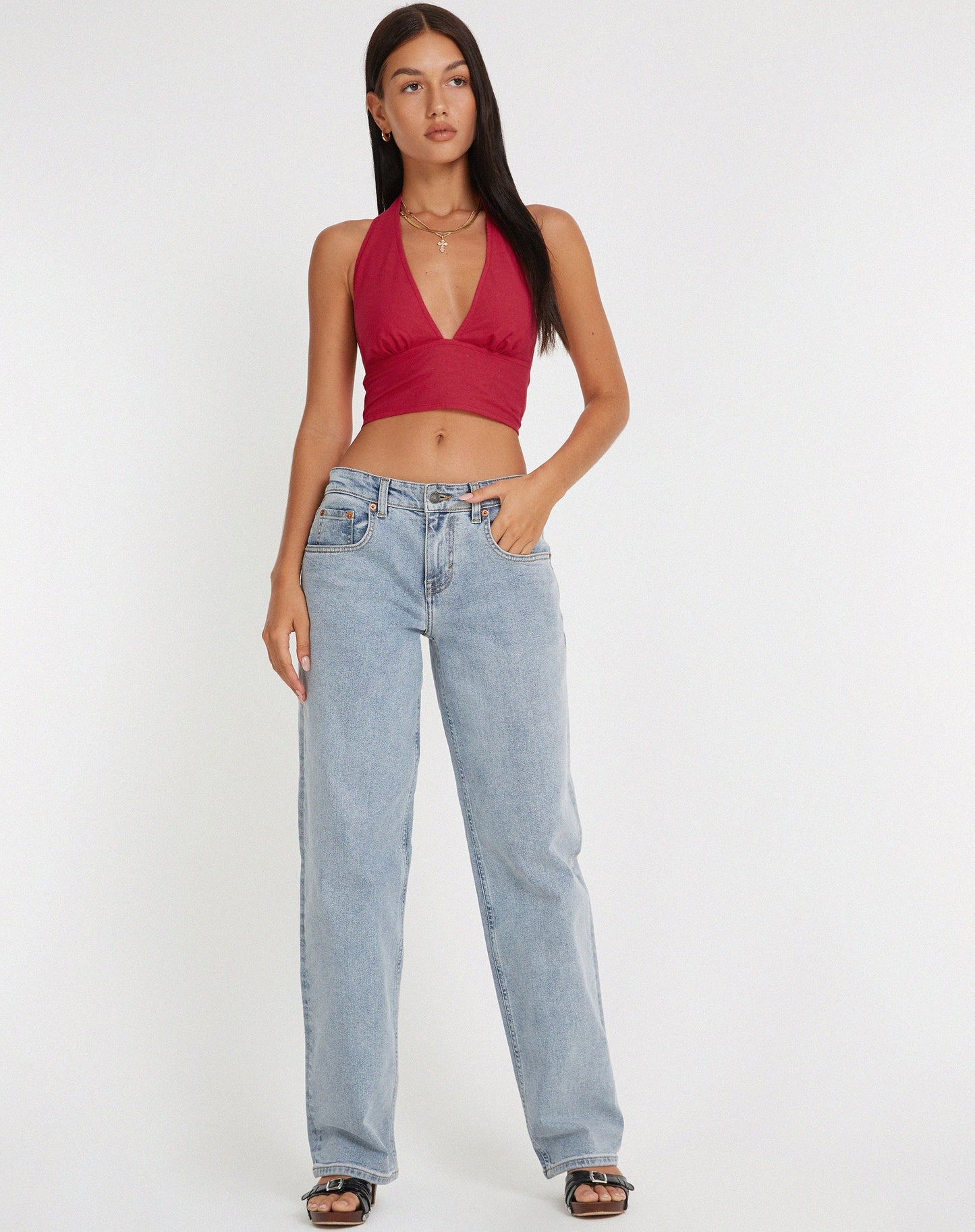 Nania Crop Top in Tango Red
