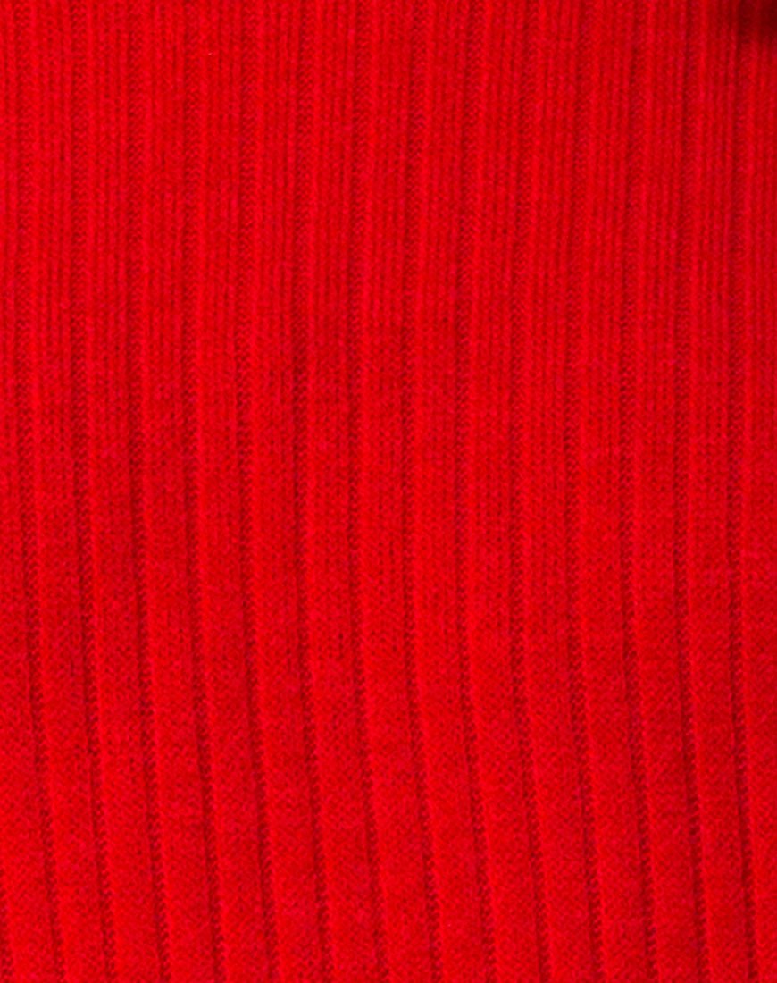Neve High Neck Dress in Red