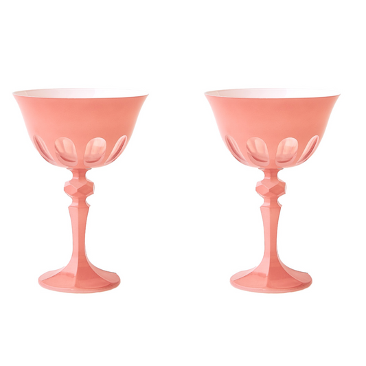 Coupe Glasses in Salmon