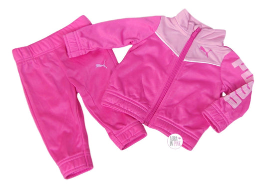 Puma Two-Tone Pink 2-Pc Jogging Suit Set
