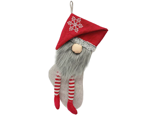 Red Gnome Christmas Stocking