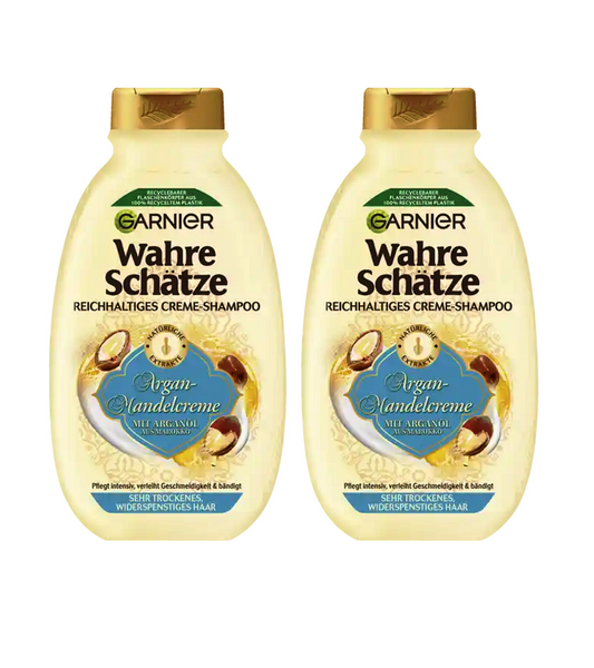 2xPack Garnier Rich Argan Almond Cream Shampoo - 500 ml
