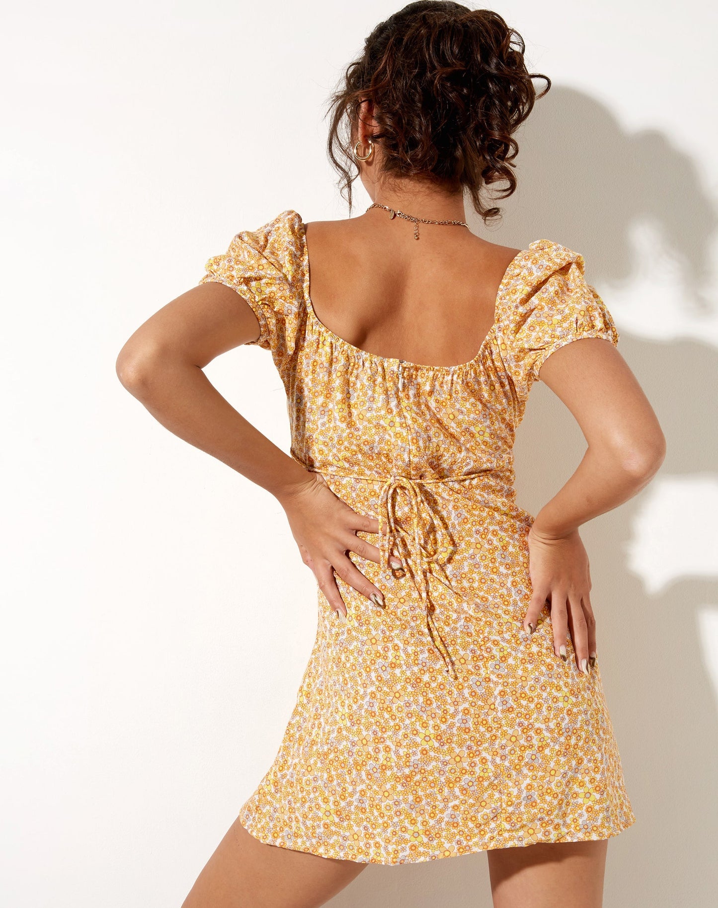 Sasi Mini Dress in Flower Garden Yellow
