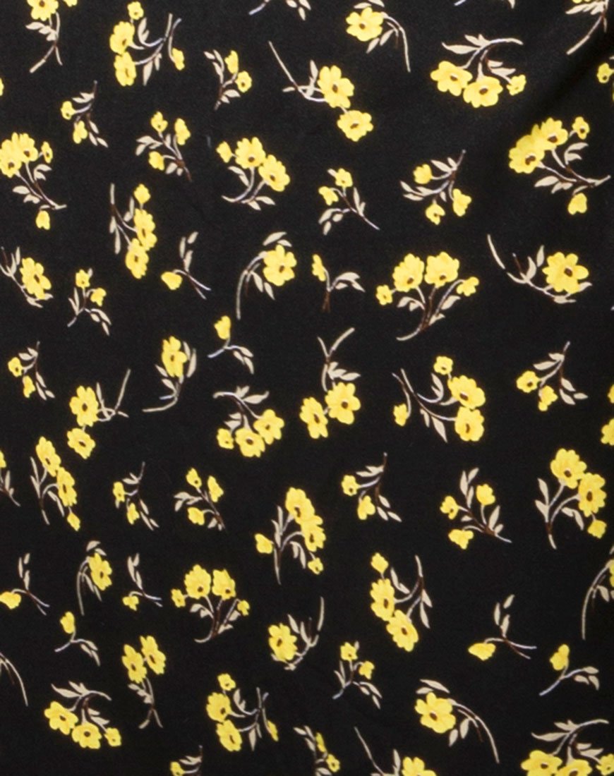 Sayan Maxi Skirt in Buttercup Black and Yellow