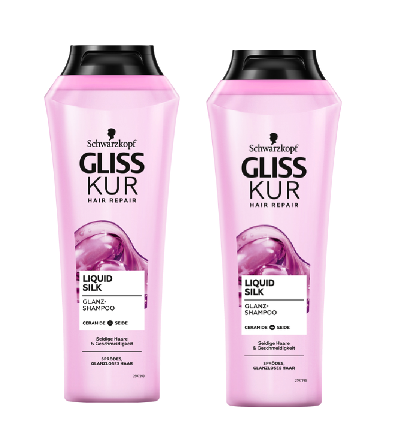 2xPack Schwarzkopf Gliss Kur Liquid Silk Shine Shampoo - 500 ml