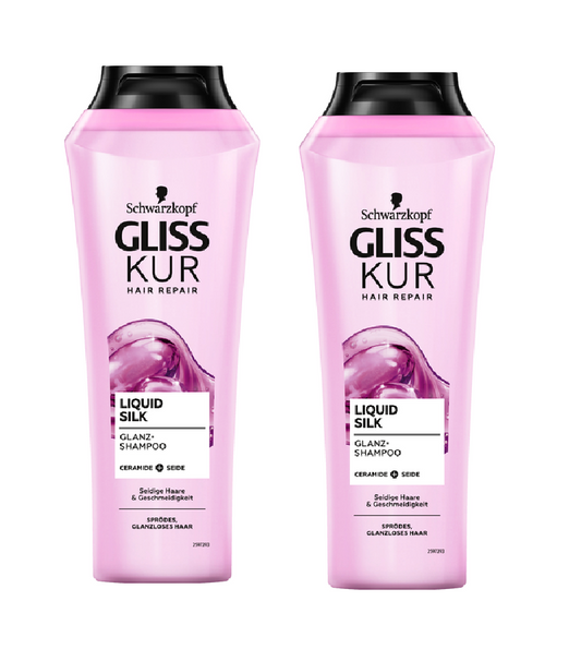 2xPack Schwarzkopf Gliss Kur Liquid Silk Shine Shampoo - 500 ml