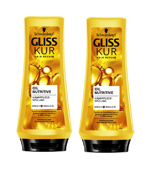 2xPack Schwarzkopf Gliss Kur Oil Nutritive Nourishing Conditioner - 400 ml