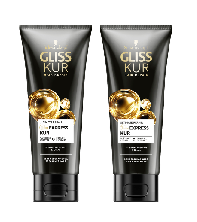 2xPack Schwarzkopf Gliss Kur Ultimate 1-Minute Express Hair Cure - 400 ml