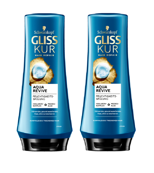 2xPack Schwarzkopf Gliss Kur Aqua Revive Moisture Conditioner - 500 ml