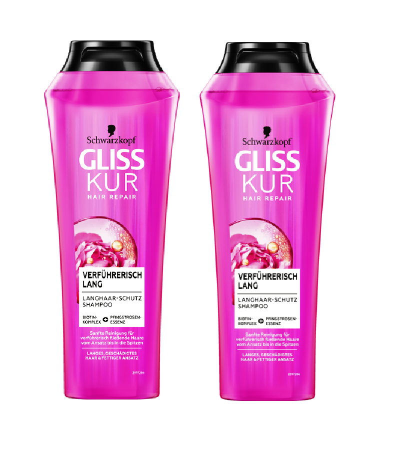 2xPack Schwarzkopf Gliss Kur Seductive Long Hair Protection Shampoo - 500 ml