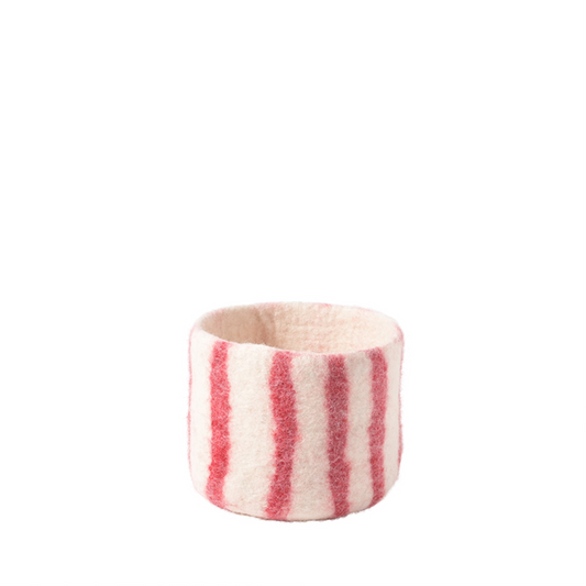 Aveva Decorative Pattern Flower Pot Red Thick Stripes