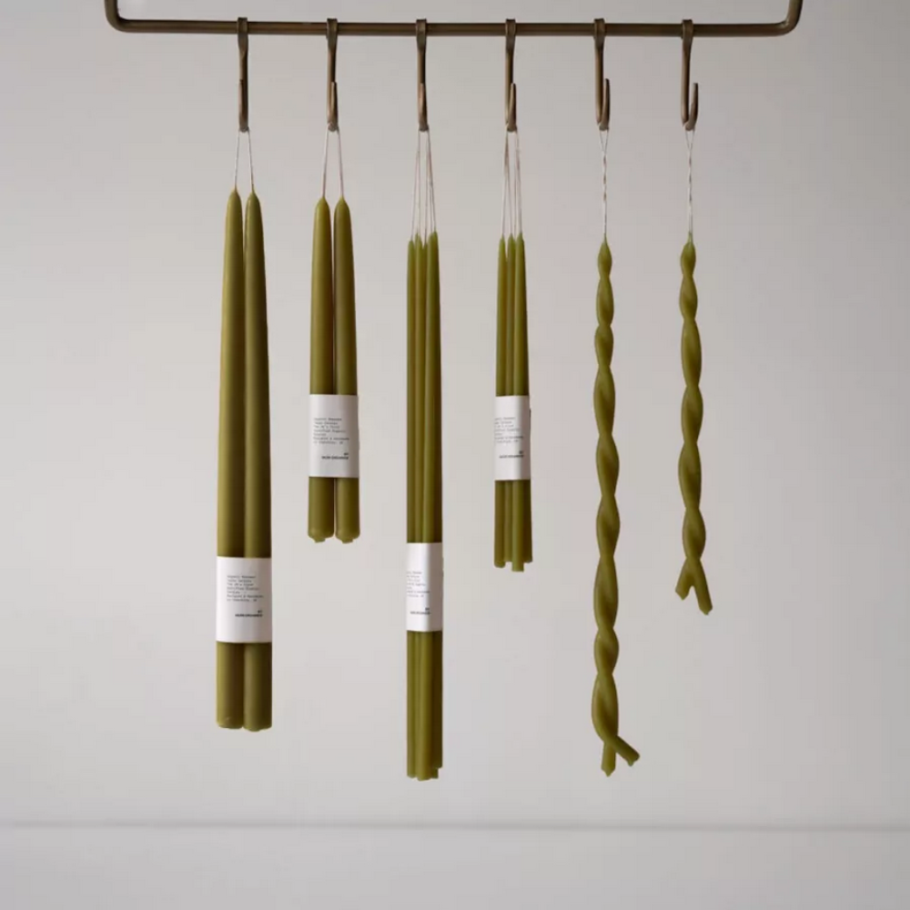 Skär Organics Hand Dipped Taper Candles Green Tea