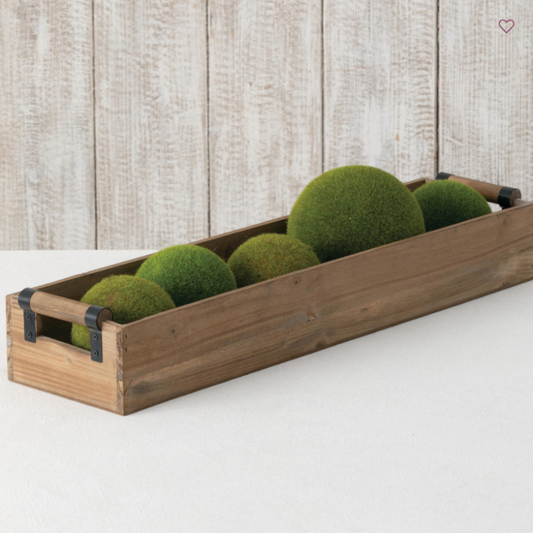 NATURAL WOOD BOX WITH HANDLES