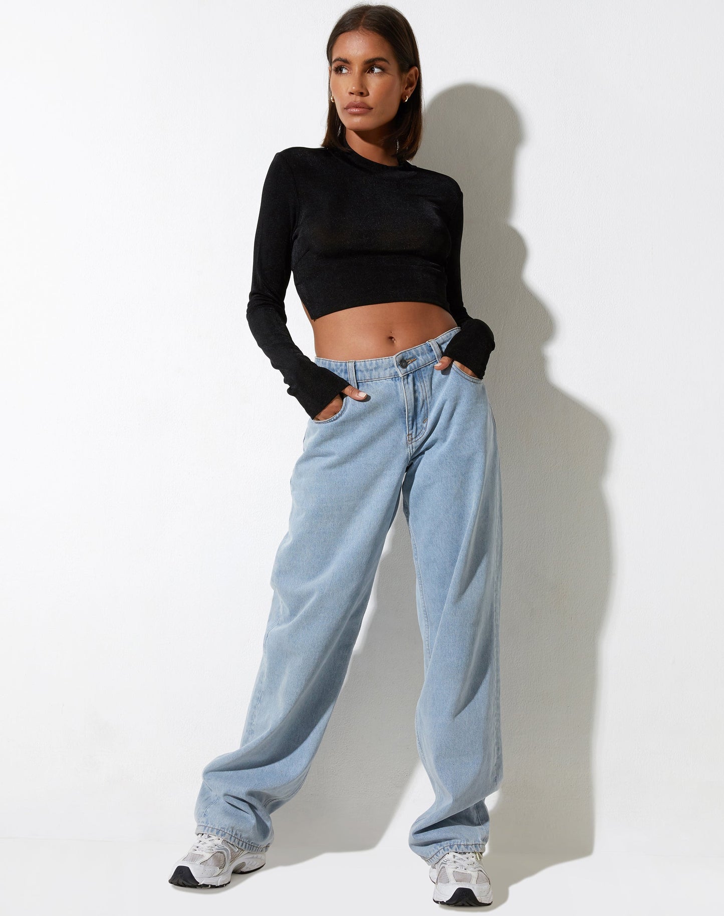 Tadita Crop Top in Crepe Black