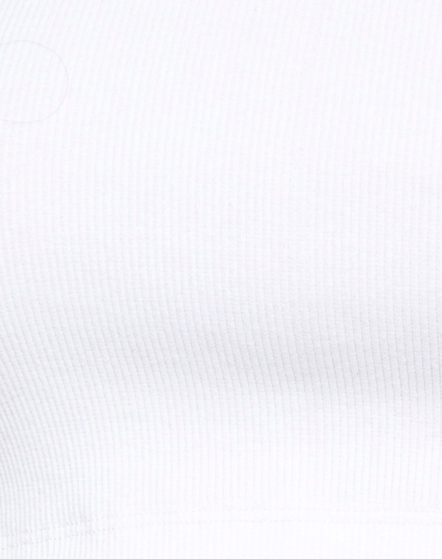 Tasya Crop Top in Rib White