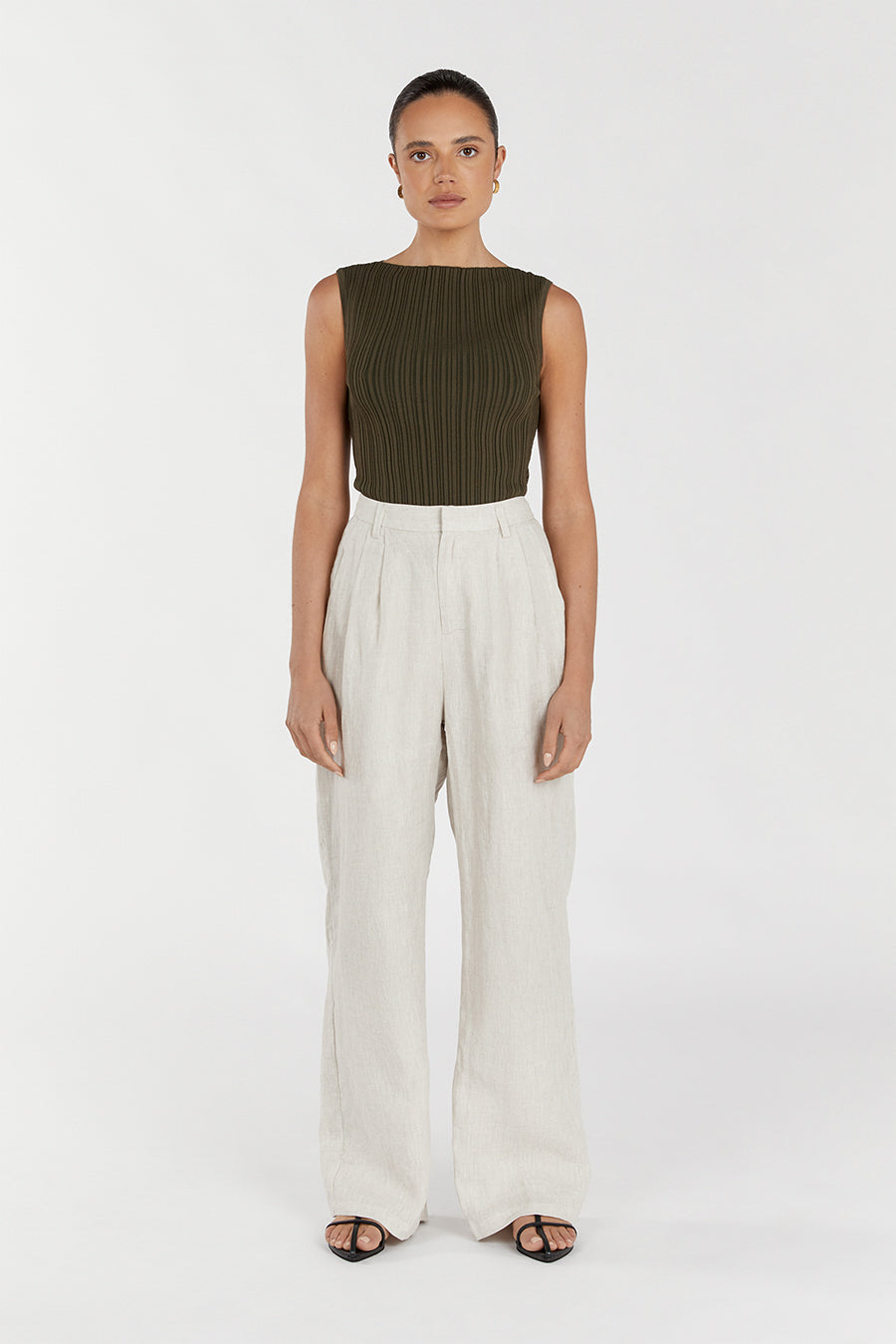 SIENNA OLIVE KNIT TANK Clothing DISSH Boutiques L OLIVE