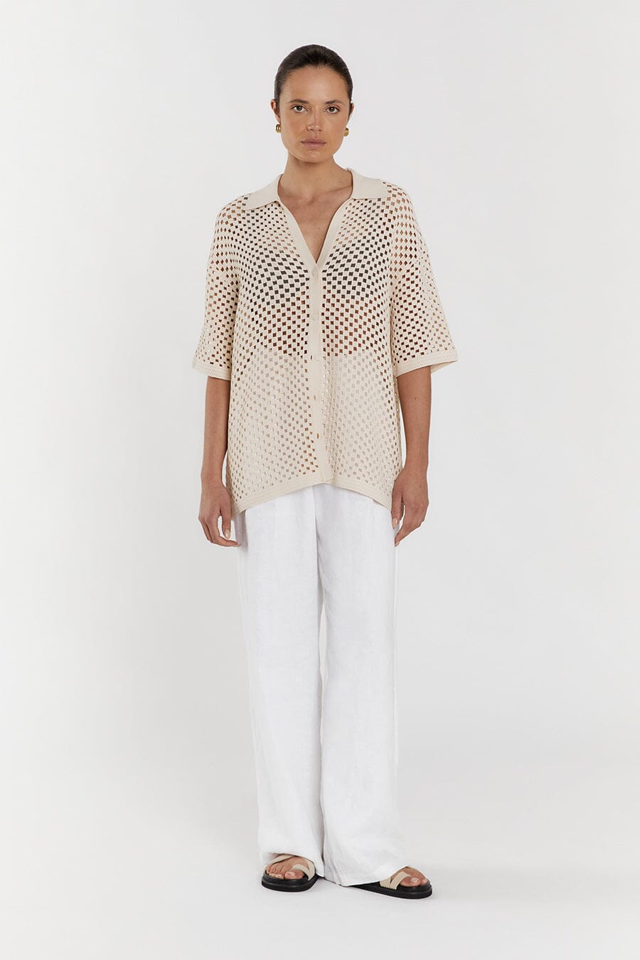 SONNY NATURAL CROCHET SHIRT