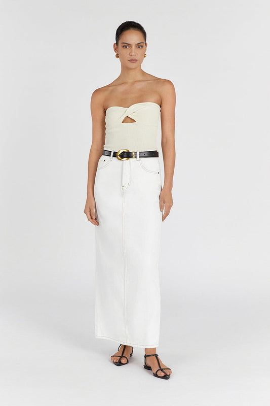 BIANCA CREAM BANDEAU KNIT TOP Clothing DISSH Boutiques XS CREAM