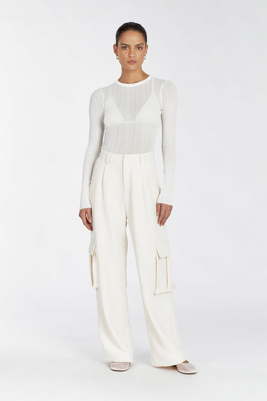HARPER IVORY LONG SLEEVED KNIT TOP Clothing DISSH Boutiques L IVORY