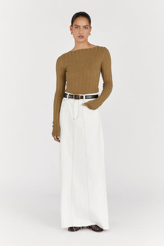 GOLDIE KHAKI MARLE LONG SLEEVE TOP Clothing DISSH Boutiques XS KHAKI