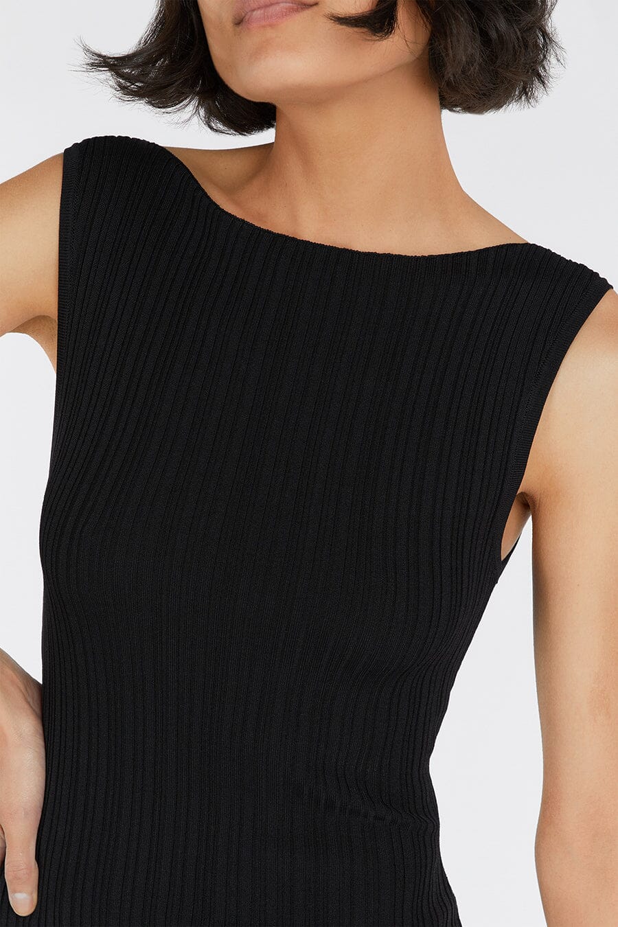SIENNA BLACK KNIT MINI DRESS