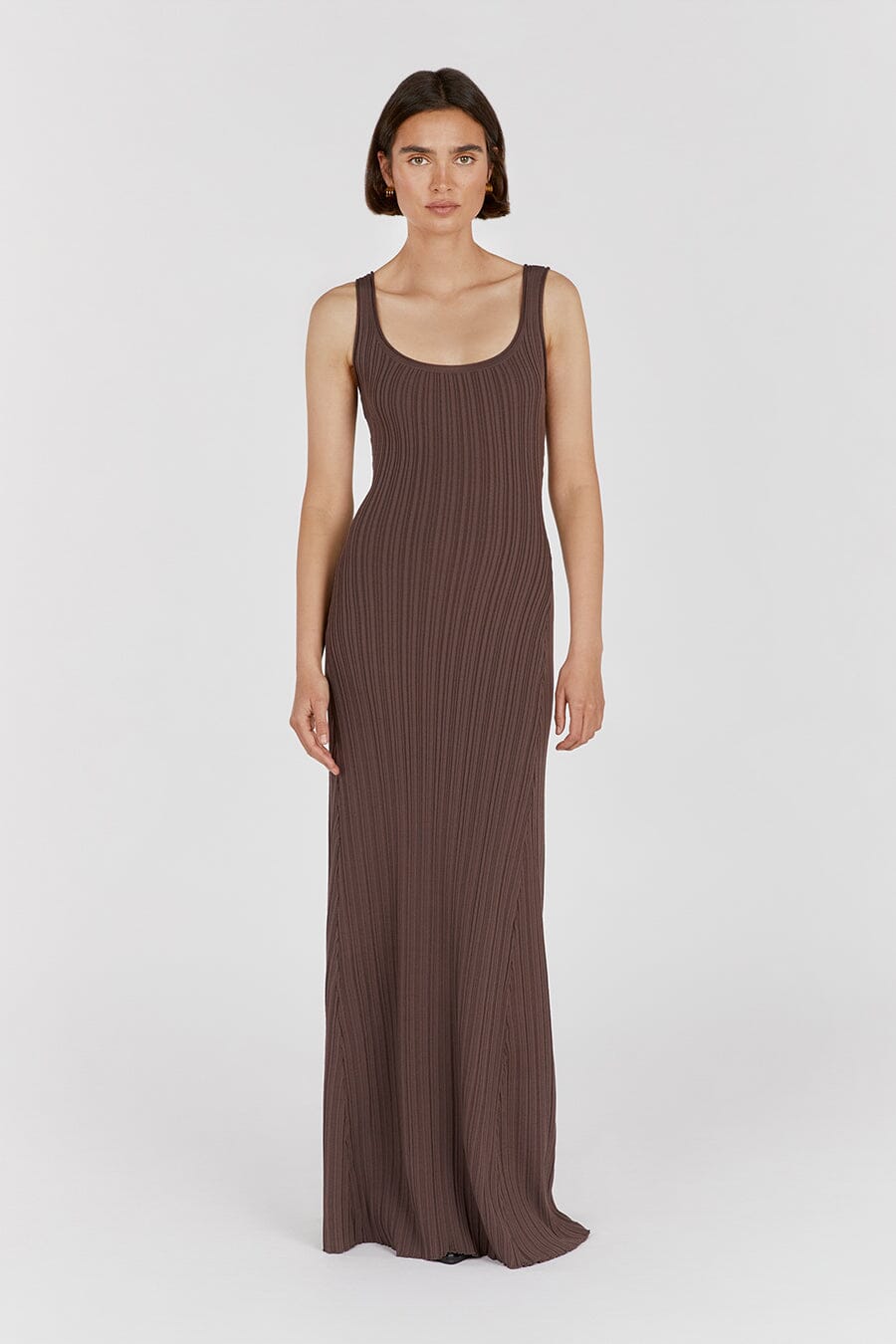 BELLA COFFEE KNIT MAXI DRESS Clothing DISSH Boutiques XS COFFEE