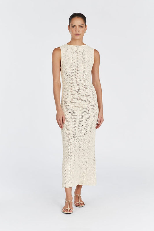 GISELE BUTTERMILK CROCHET DRESS Clothing DISSH Boutiques XS BUTTER