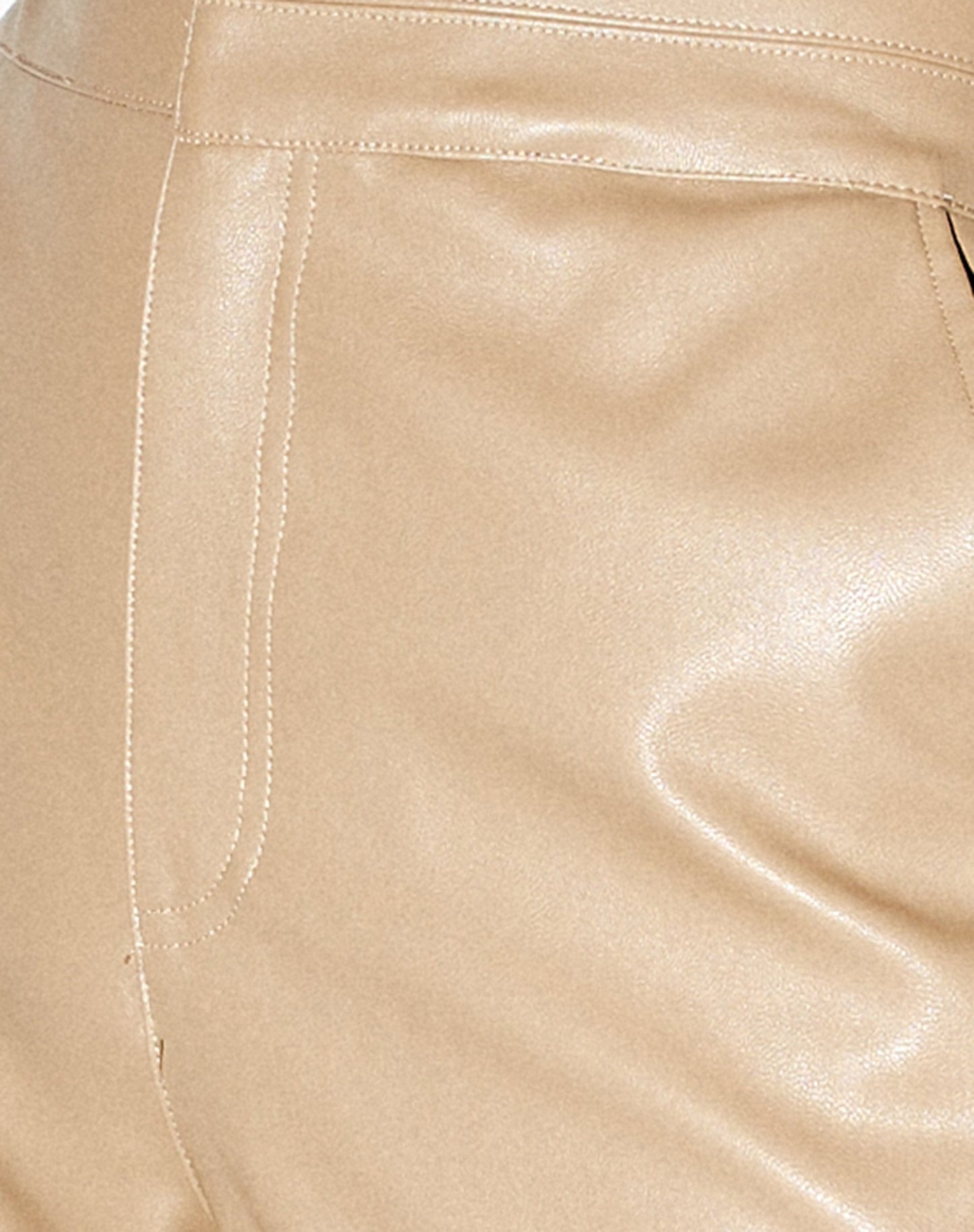 Yeria Wide Leg Trouser in PU Tan
