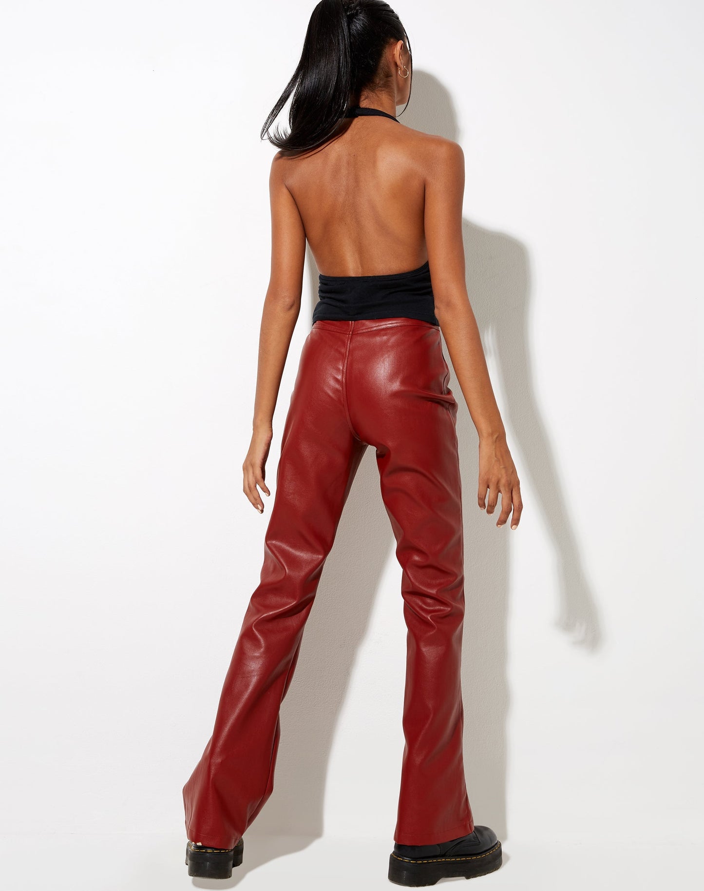 Zoven Flare Trouser in Pu Red