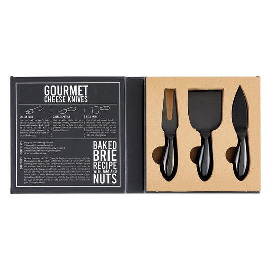 Matte Black Cheese Knives Set