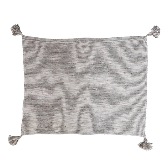 Brown/Cream Woven Throw