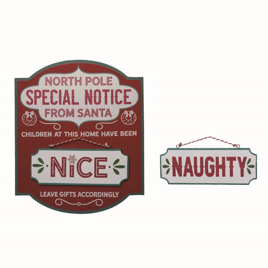 WOOD NAUGHTY OR NICE SIGN