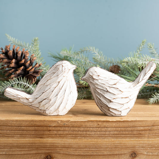 Carved Bird Figurine, Set of 4