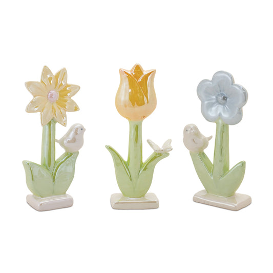Carved Floral Decor, Set of 3