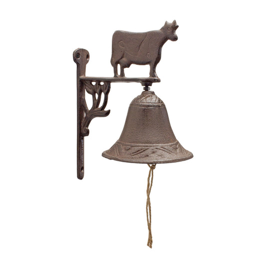 Cast Iron Cow 9"H Bell