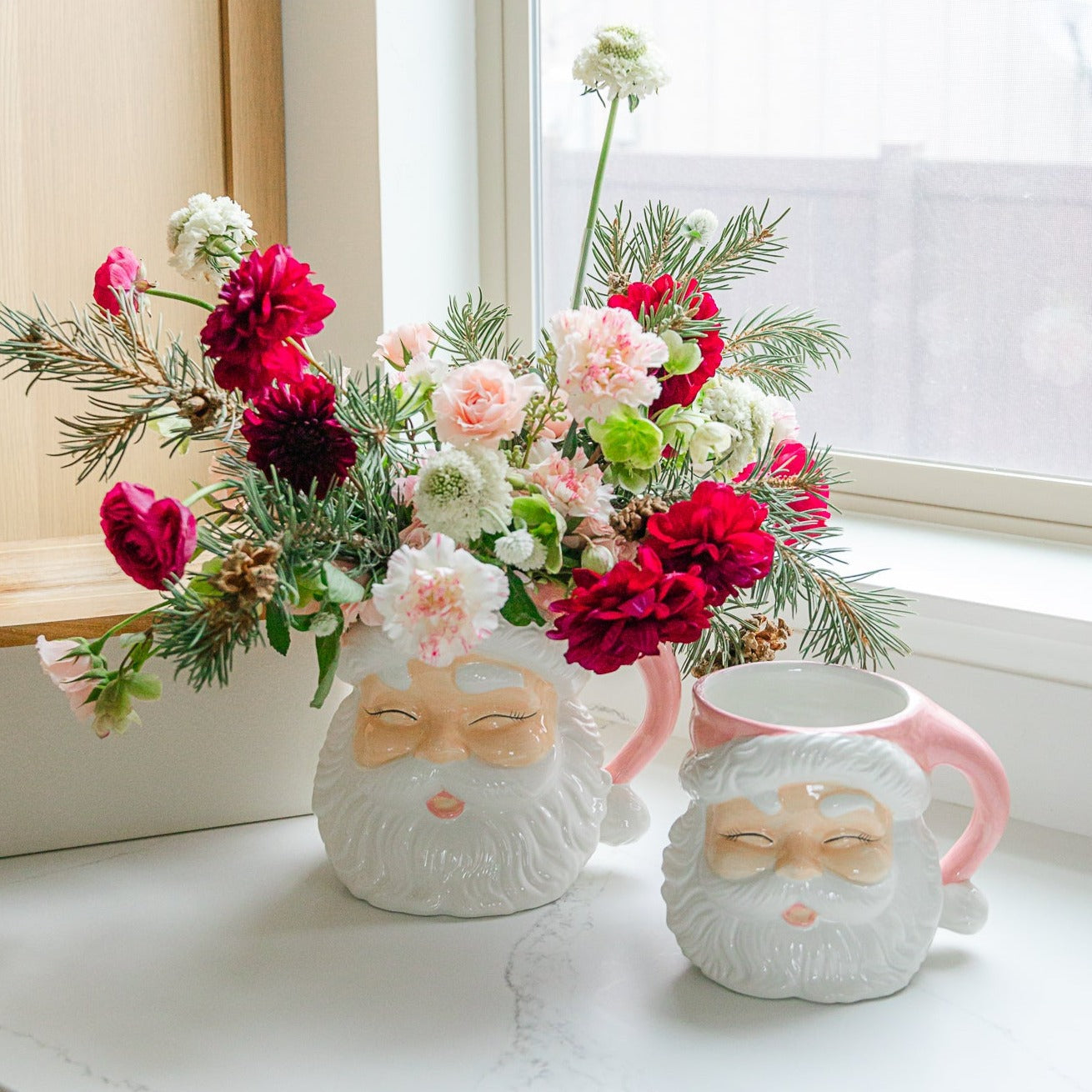 PINK SANTA HEAD CONTAINER