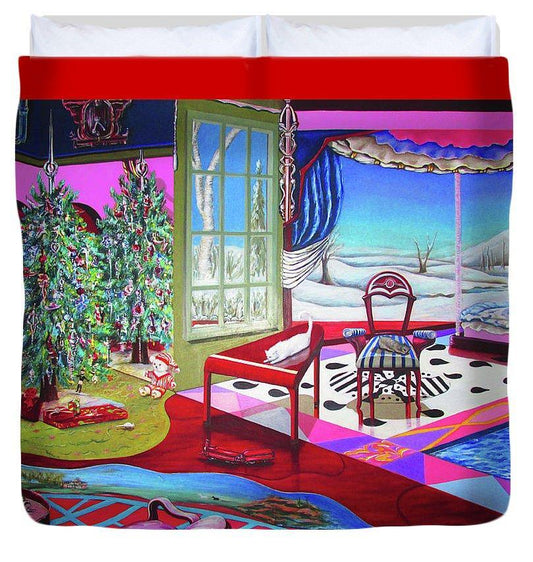 Christmas Painting - Duvet Cover