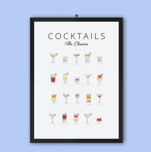 Cocktails Art Poster Decor - zoter Shop