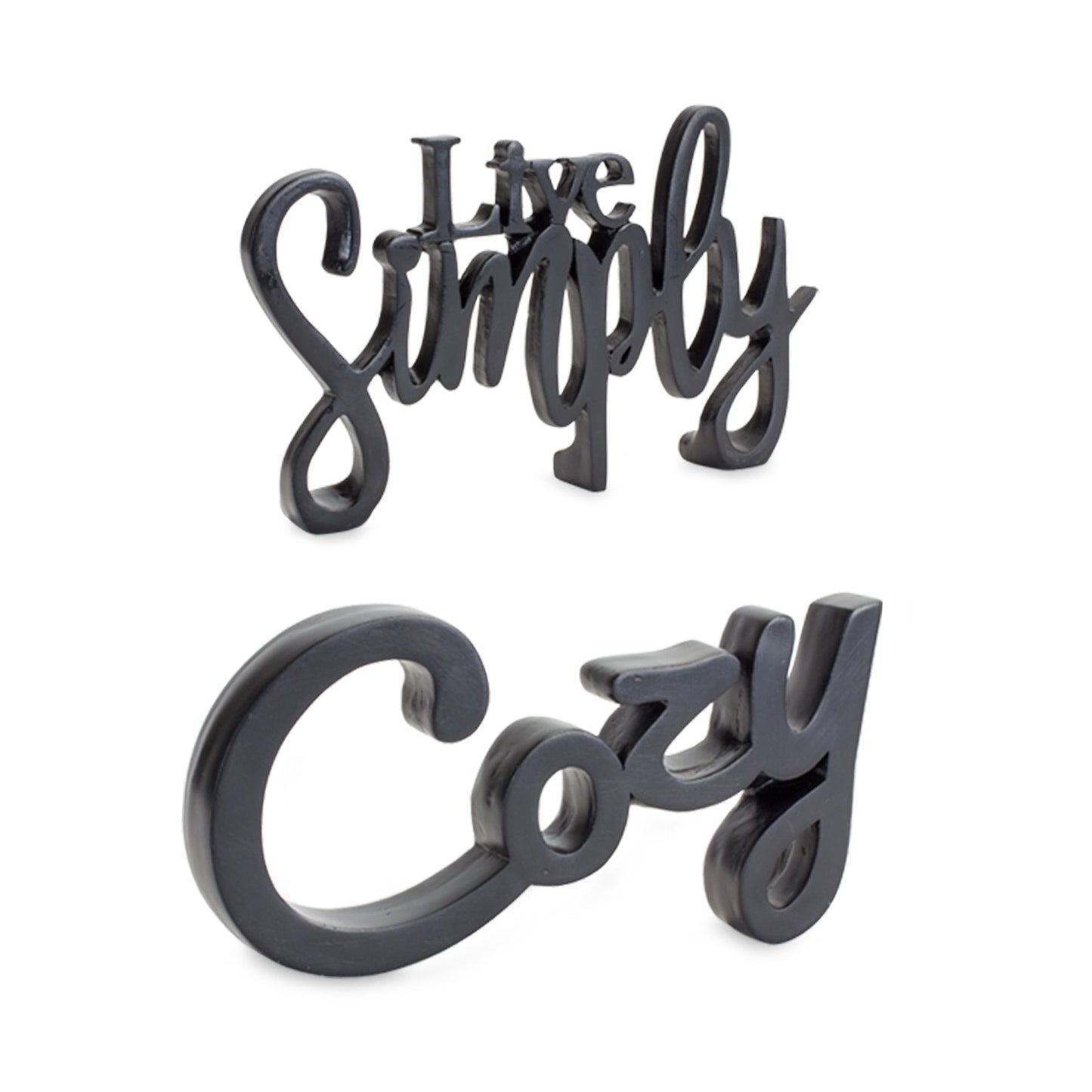 Cozy and Simply Sentiment Block Cut Out, Set of 2