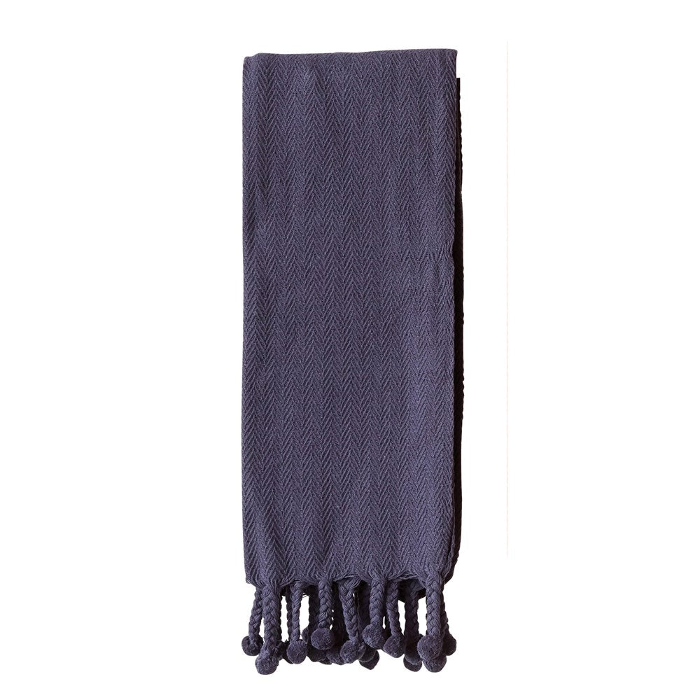 Navy Cotton Throw