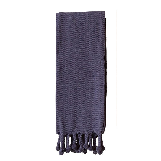 Navy Cotton Throw