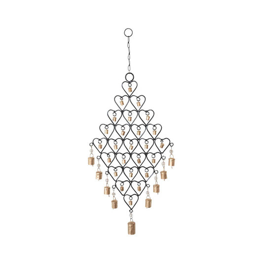 Hanging Metal Heart Bells
