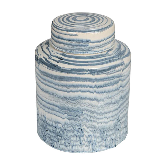 Blue Striped Ginger Jar