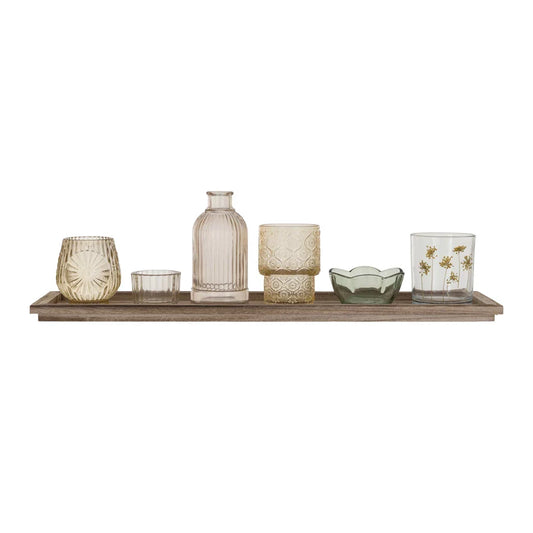 Set: 20" Tray with 6 Vases