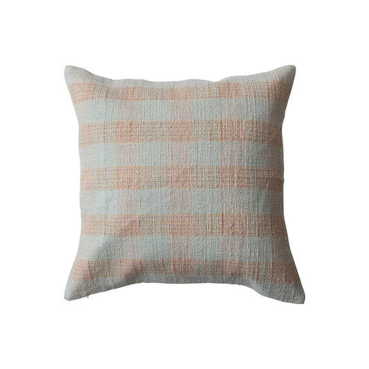 Pink & Tan Plaid 20" Pillow