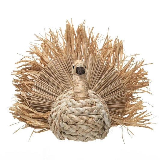 DRIED CORN HUSK TURKEY DECORATION