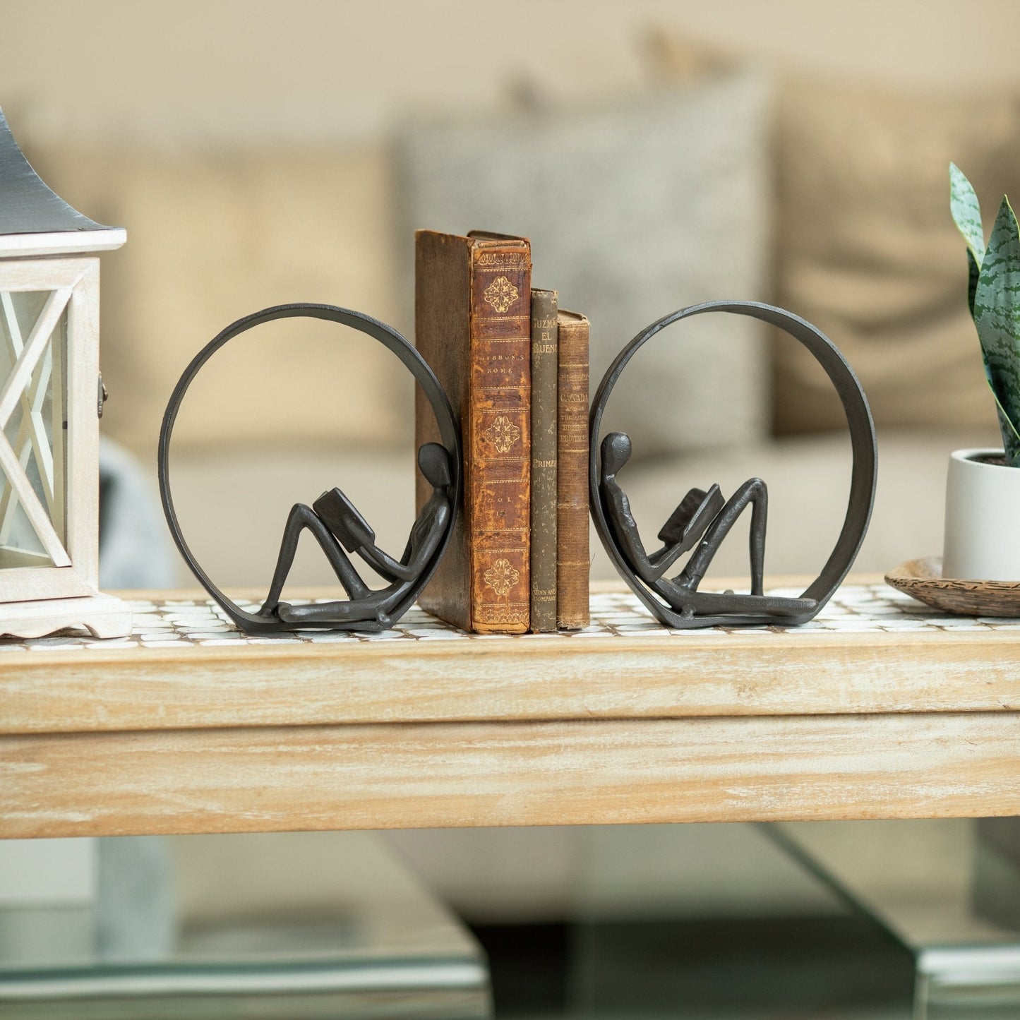 Encircled Reader Iron Sculpture - Decor & Accessories